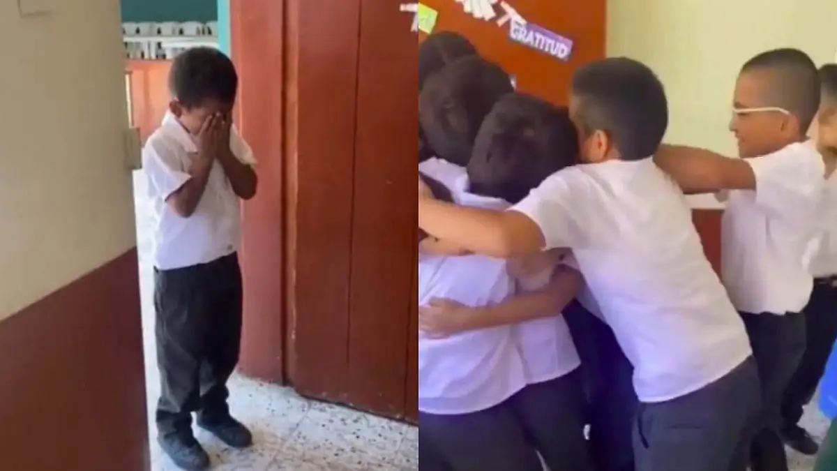 La noble reacción de un niño por fiesta sorpresa de parte de su salón de clases